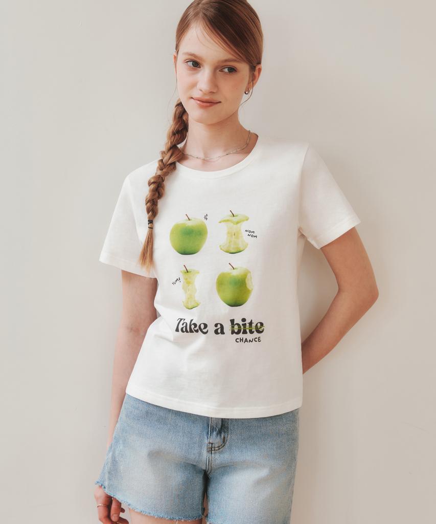 ZEROSTREET Green Apple Short Sleeve T-Shirt / Off-White