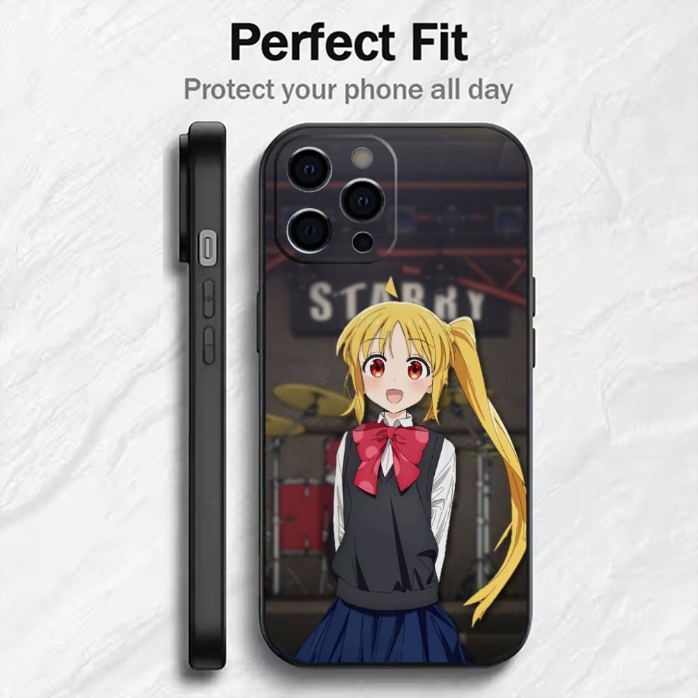 B-Bocchi The Rock Nijika Ijichi Phone Case For iPhone17,16,15,14,13,12 Plus,Max Soft Silicone Black Cover iPhone13PROMAX