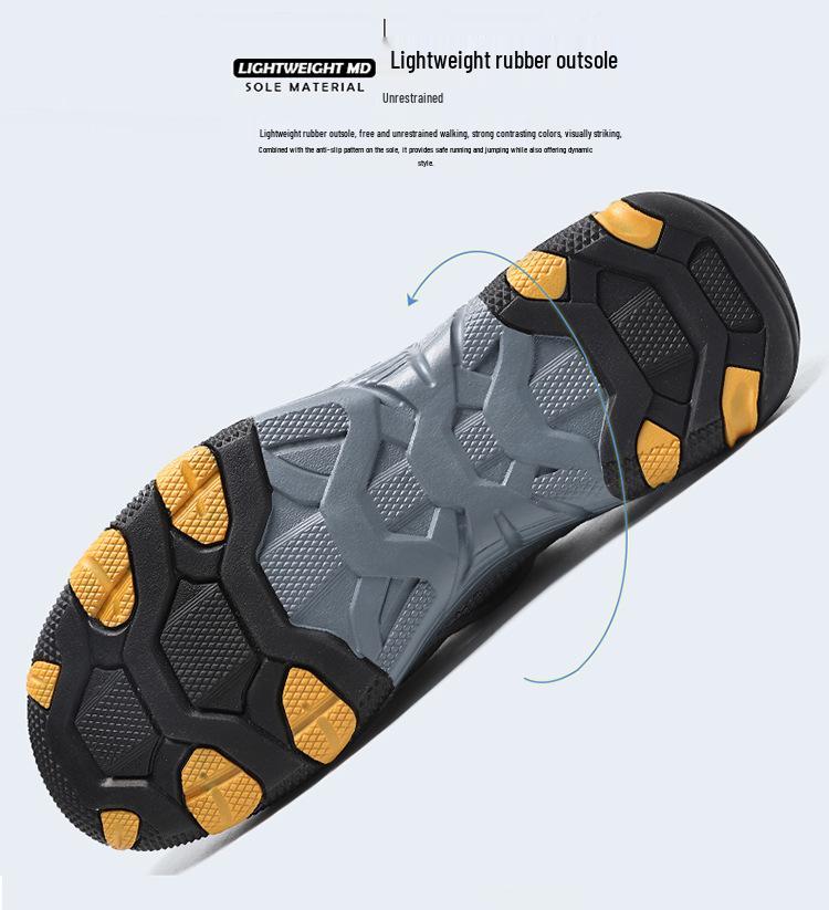 Men's Summer Breathable Odor-Resistant Mesh Leather Non-Slip Hiking & Outdoor Sports Shoes