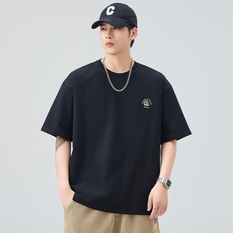 Neues Sommer-Kurzarm-T-Shirt für Herren Lockerer Rundhalsausschnitt Japanisches Retro-T-Shirt Vielseitig