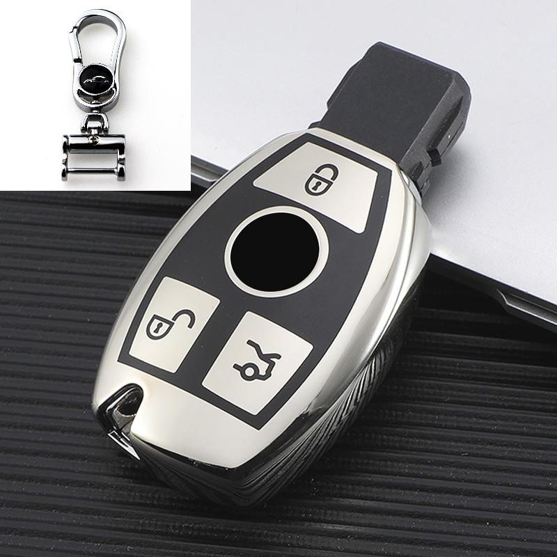 For Mercedes Benz CLA GLC GLA GLK W203 W210 W211 W204 W176 A B C R Class AMG Key Case Cover Holder Fob Casing Bag