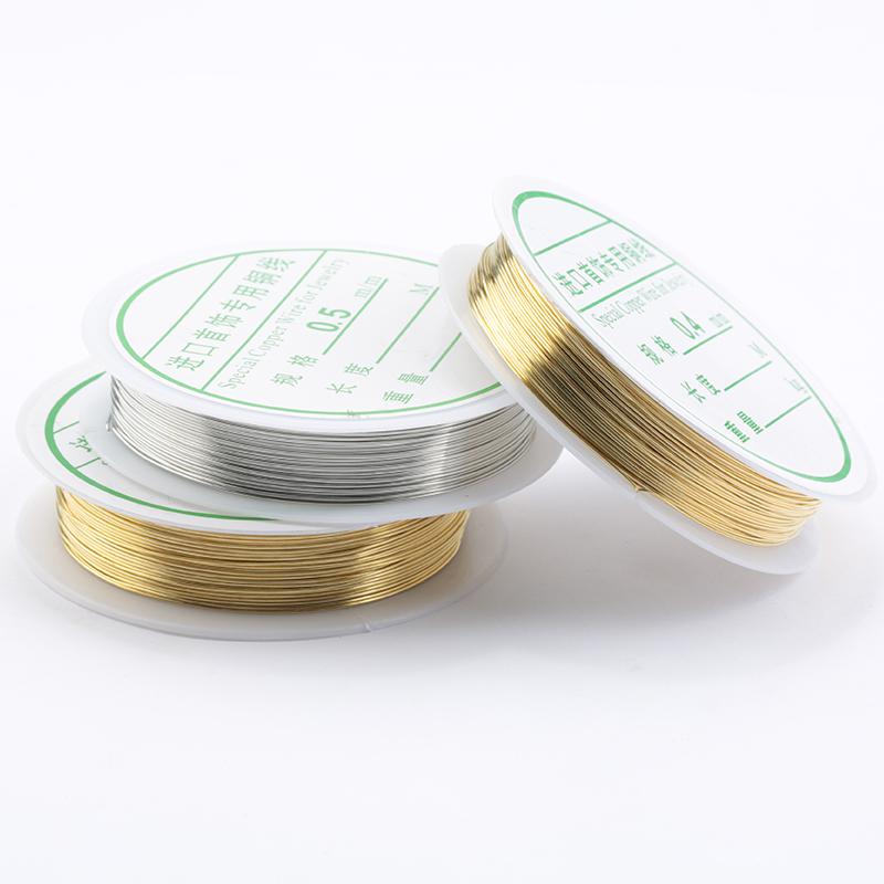 0.2mm-1mm Golden Silver Plated Copper Wire String Thread Metal Beading Wire for Necklace Bracelet Accessories Jewelry making DIY