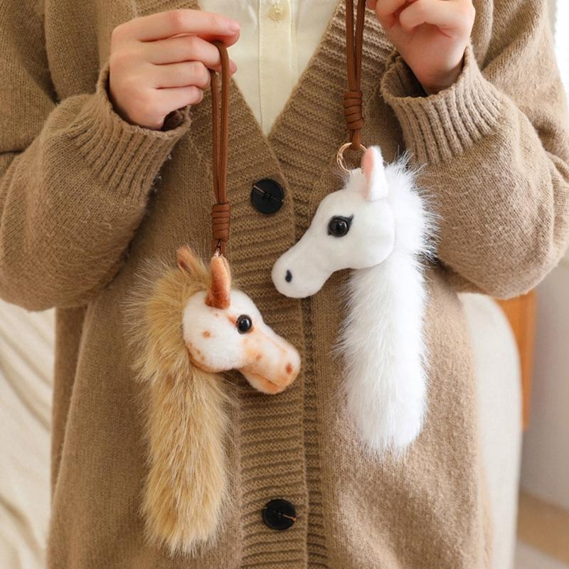 Plush Horse Toy Pendant Decoration for Office Desk and Living Room Animal Ornament Gift for Friend Family