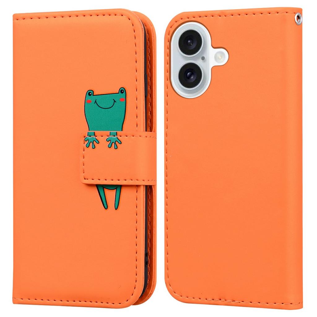 For iPhone 16 Case Cartoon Pattern Wallet Leather Phone Cover