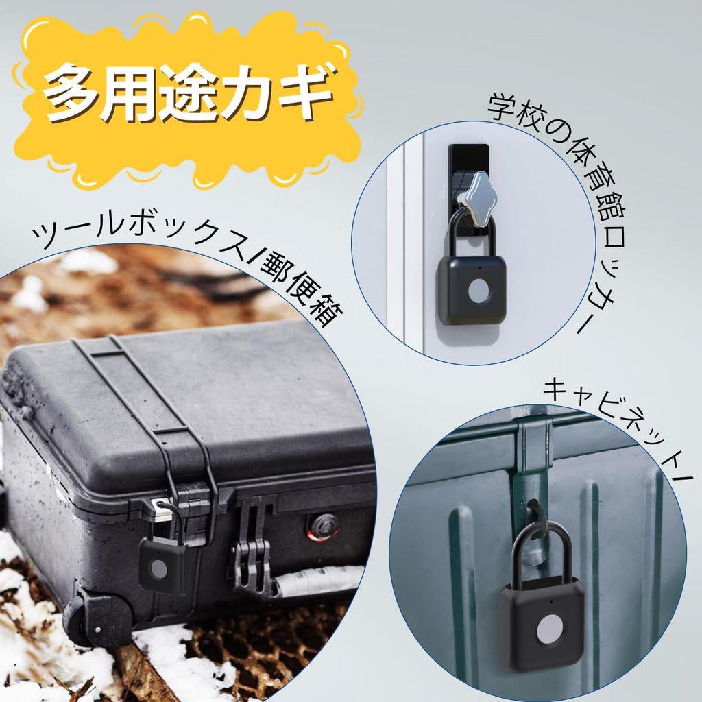 eLinkSmart Smart Fingerprint Authentication USB Smartphone 20 Fingerprint Suitable for Luggage Outdoor and Easy Measures Lock, Padlock, Charging, App,