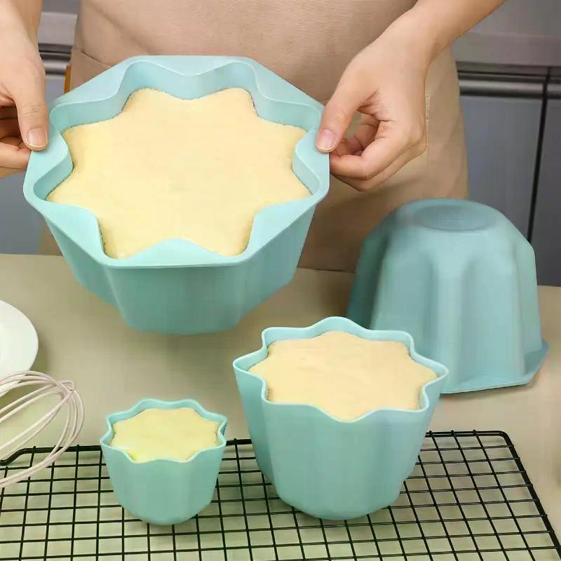 Fødevaregodkendt Silikoneform Ottkantet Non-Stick Bageværktøj Til Mousse, Budding, Kage & Dessertfremstilling
