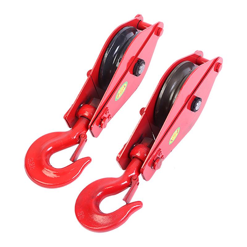 National Standard Heavy-duty Steel Wire Rope Lifting Pulley with Open Hook - 0.5t, 1t, 3t Capacity