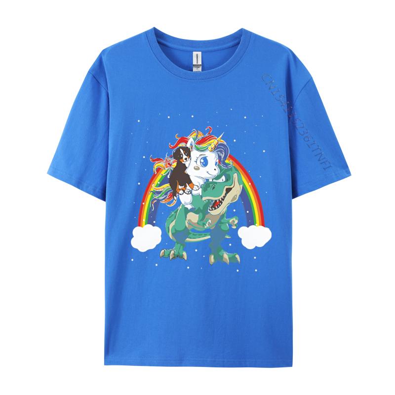 Mode Lässiges T-Shirt Berner Sennenhund Einhorn Reiten Dinosaurier T-Shirts Locker Sitzend Brüder Herren T-Shirt