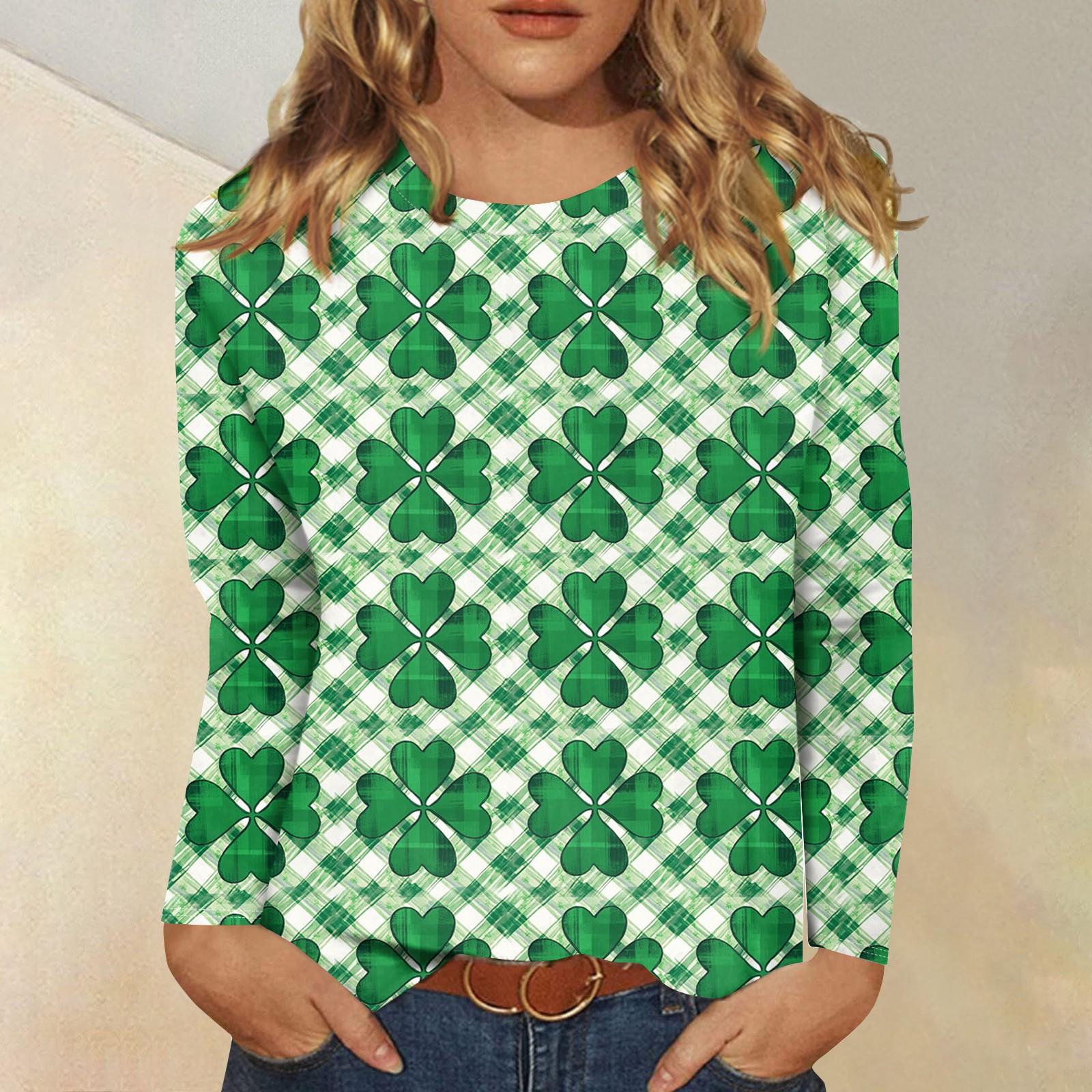 

Рубашки с длинным рукавом для женщин Милые принты Футболки Блузки Повседневные Большие размеры Базовые топы Пуловеры Рождественские L