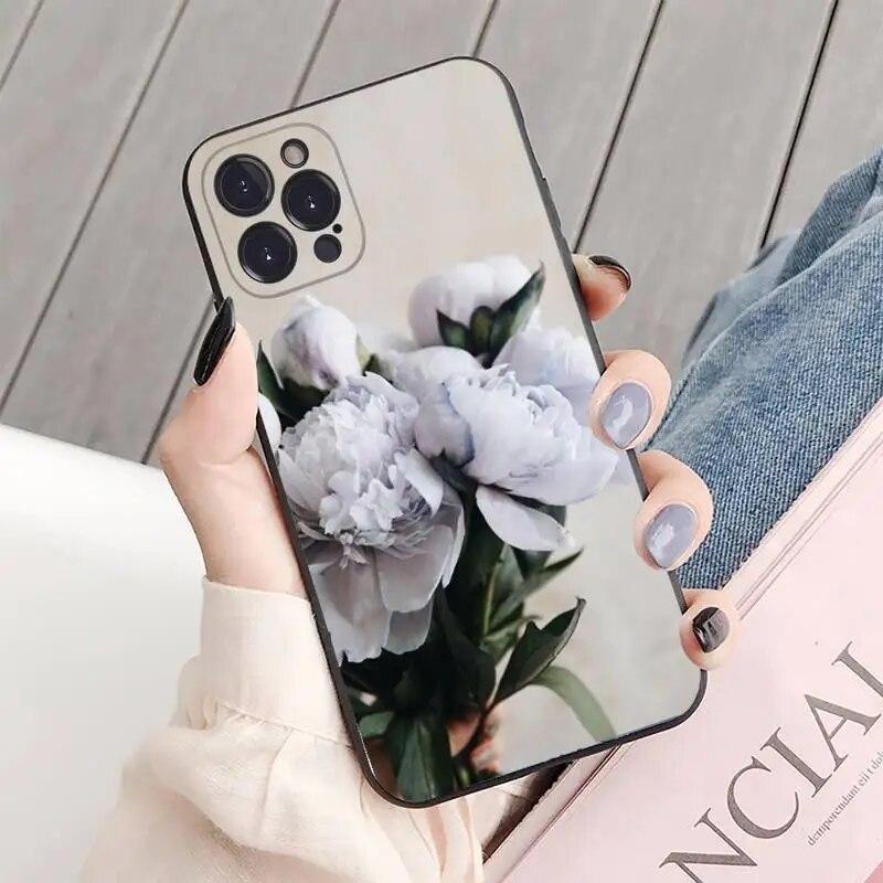 Bujori Floare Frumoasă Husă de Telefon Capac Coque Pentru Iphone Xiaomi Mi Samsung Galaxy Redmi Note A S 11 12 13 14 15 22 23 24 5G Pro Plus Max Fe Ultra