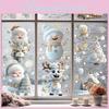 Glass Snowman Christmas Window Decals Pvc Static Stickers For Scene Festive