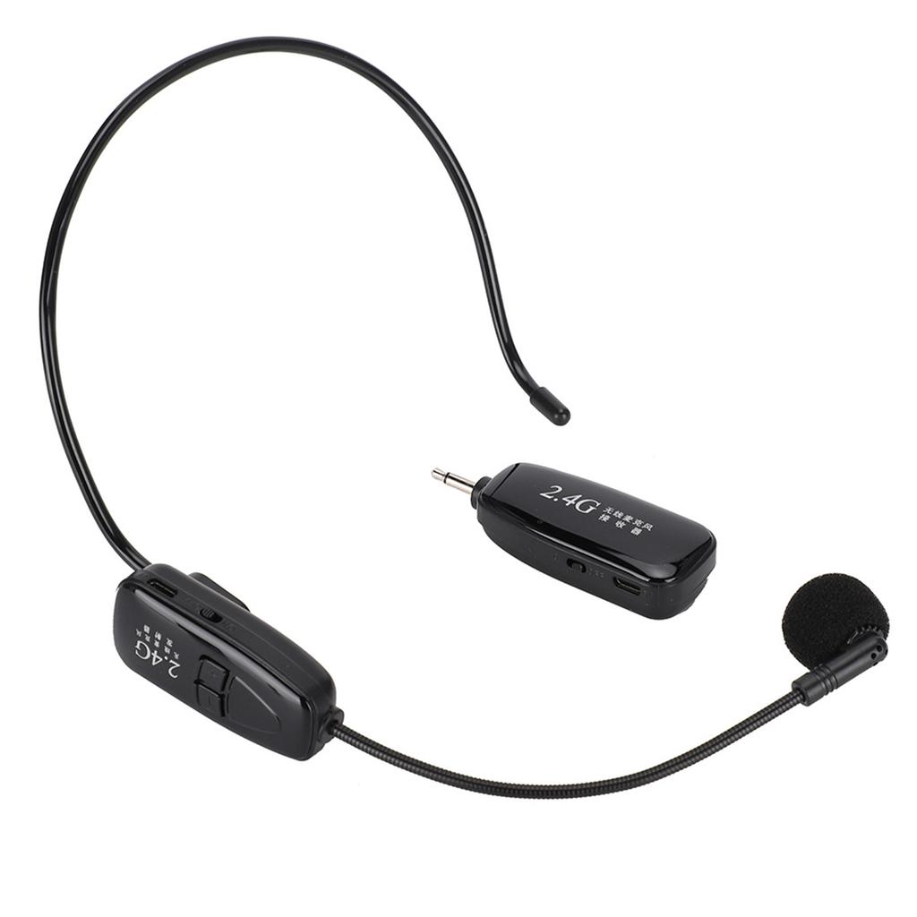 2.4G Wireless Headset Microphone Transmitter Receiver Portable Auto Pairing for Teaching Guide