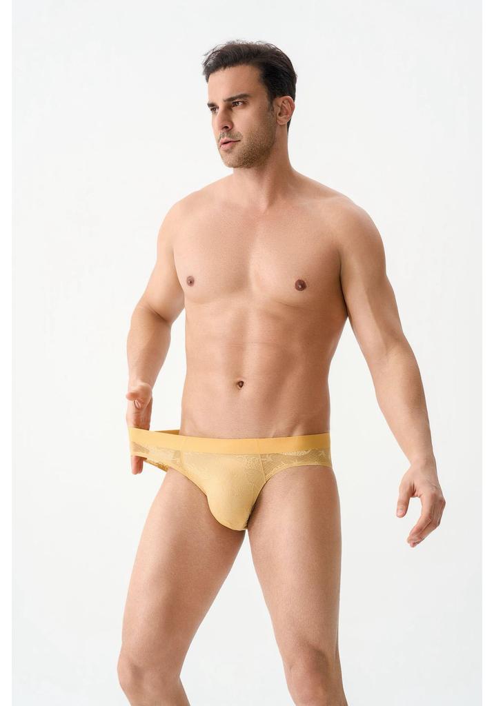 Leopard Jacquard Men's Antibacterial Hyaluronic Acid Underwear with Camellia Fragrance