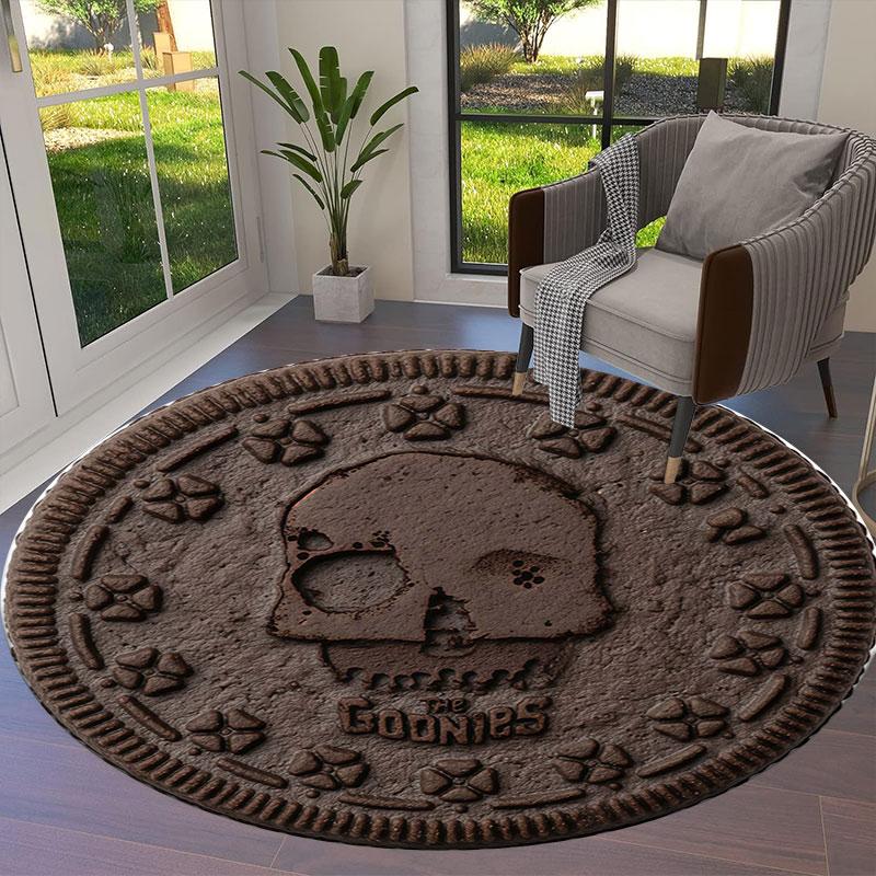 Cookie Style The Goonies Round Area Rug,Carpet Rug for Living Room Bedroom Sofa Playroom Decor,Non-slip Floor Mat
