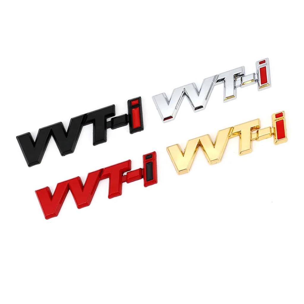 Car Sticker Emblem Auto Side Wings Badge Decal Dual VVT-i VVTi Camry Chr Avensis Reiz (Dual VVT-i Silver)