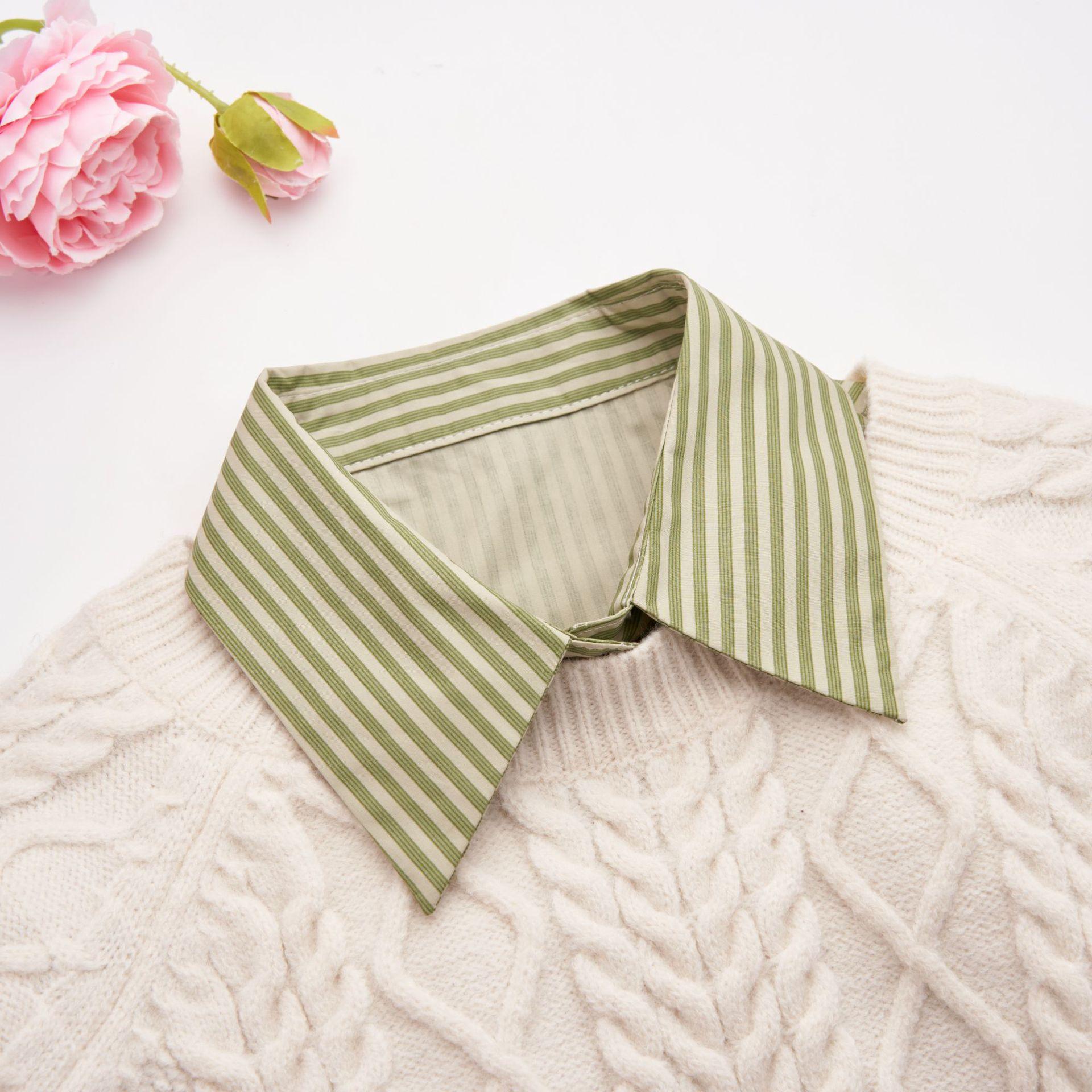 

Модный полосатый воротник, рубашка с искусственным воротником, женская съемная декоративная блузка, съемный воротник с ложными лацканами, топы, аксессуары для одежды