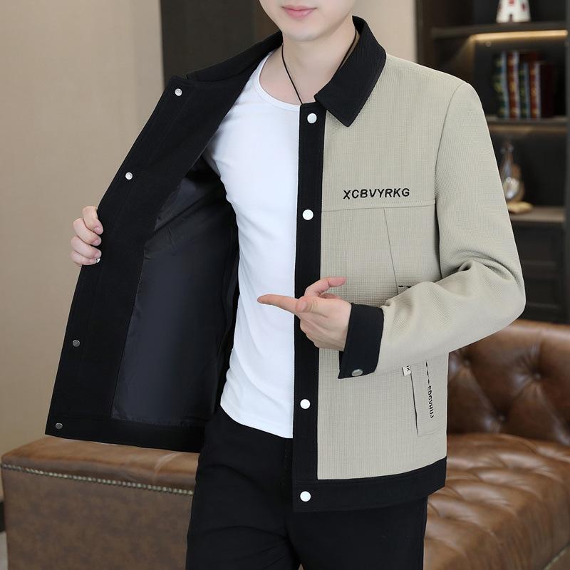 Herbst und Winter Neuer Stil Reversjacke Gutaussehend Jung und Mittelalt Lässige Modejacke Strickjacke Mantel Herrenbekleidung