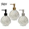Pump Lotion Bottle 400ML Beach Seashell Refillable Soap Dispenser, Liquid Hand Glass Durable Dispenser Container, for Bathroom Kitchen Countertop