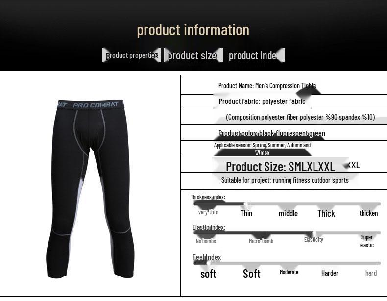 Men's Ice Silk Quick-Dry Compression Running Capri Tights – Breathable & Elastic Fitness Wear