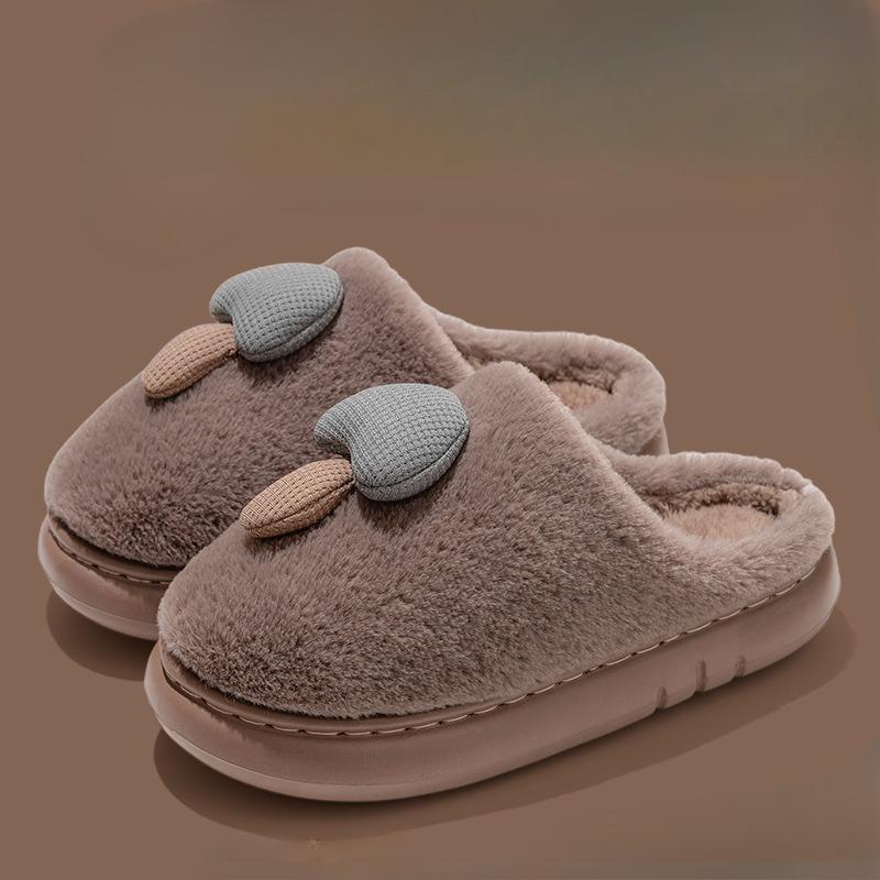 

Хлопковые тапочки внутри, домашние хлопковые туфли с флисом и утолщенной тканью Fits 43-44 кофейный