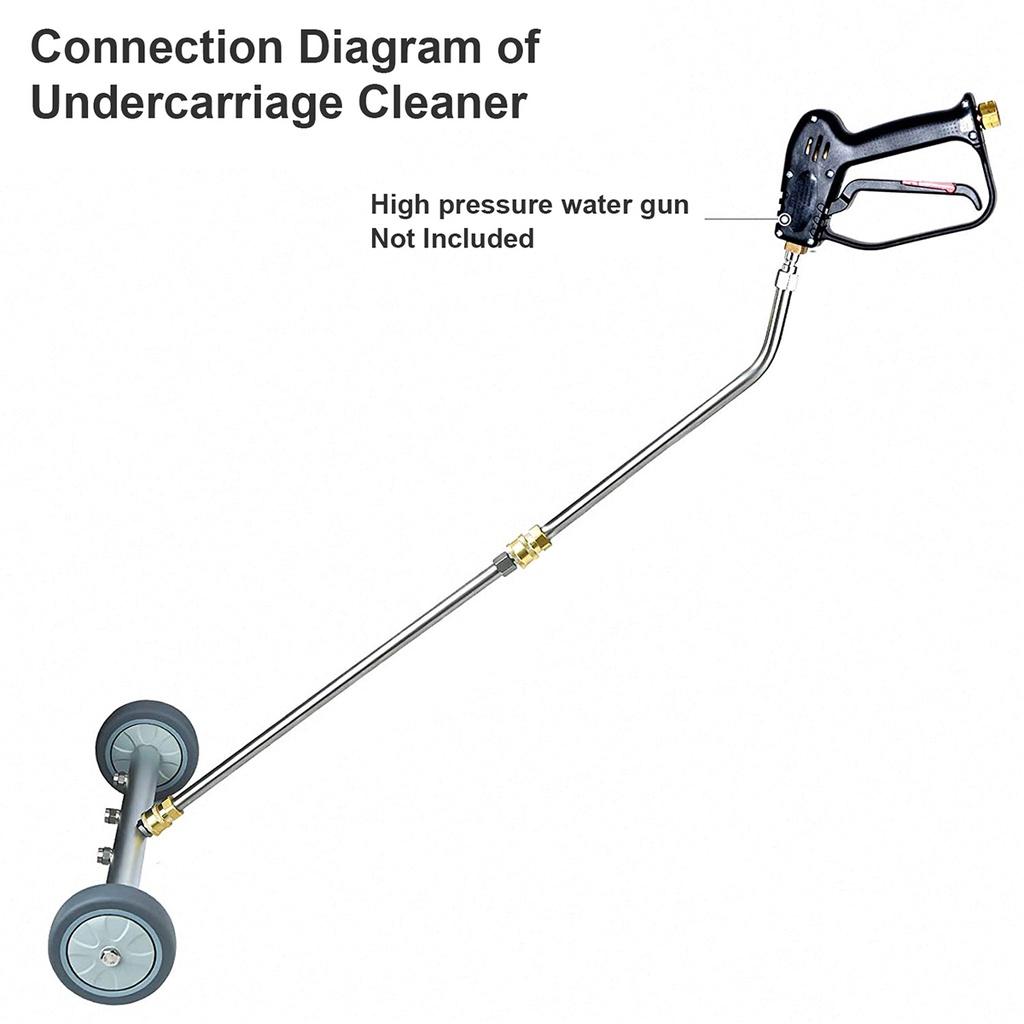Gümüş Basınçlı Yıkama Makinesi Araba Altı Temizleyici Aparatları Araba Altı Yıkama Su Süpürgesi Gümüş Güçlü Yıkama Makinesi Yüzey Temizleyici 39x10cm