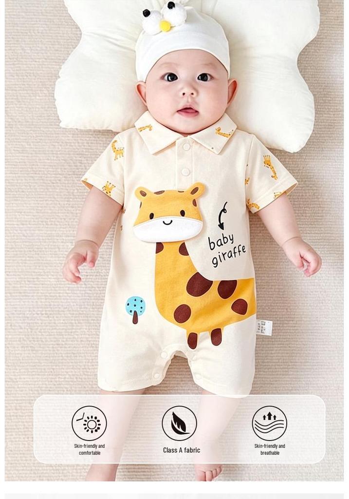 Summer Baby Short-Sleeve Bodysuit - Cotton Romper for Newborns