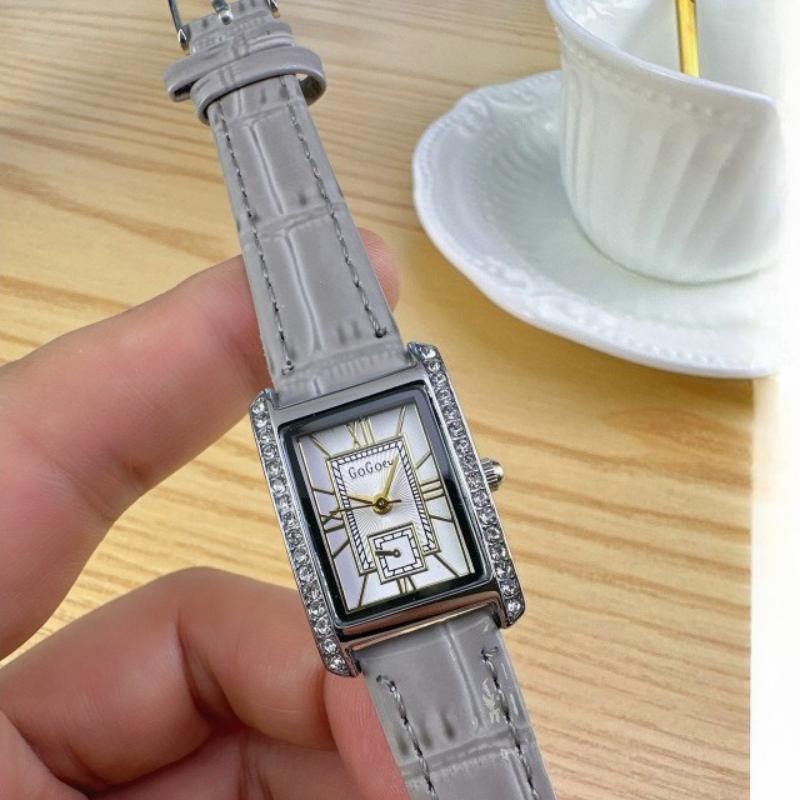 Top Marke Uhr Mode Diamant Außenring Damen Quarzuhren Mode Lederarmband Armbanduhr Montre Femme Dropshipping