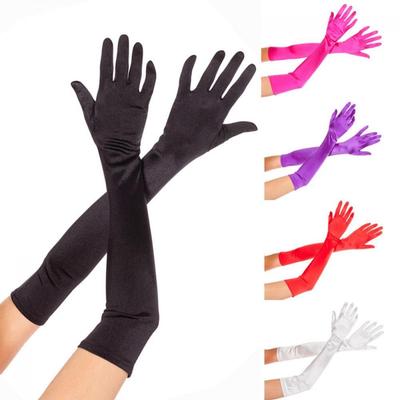 Damen Braut Oper Hochzeit Abschlussball Kostüm Lange Handschuhe Satin