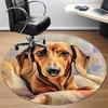 1pc Dachshund Pattern Office Round Rug, Non-slip, Soft and Durable Office Rug for Interior Decoration, Perfect for Office,Decoration Yy260204023