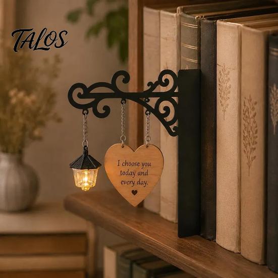 Illuminazione Retro per Libreria Lampada Decorativa con Fermalibri Integrati Lanterna da Biblioteca in Ferro per Angolo Lettura Decorazione Unica per Ufficio Domestico LED Libro