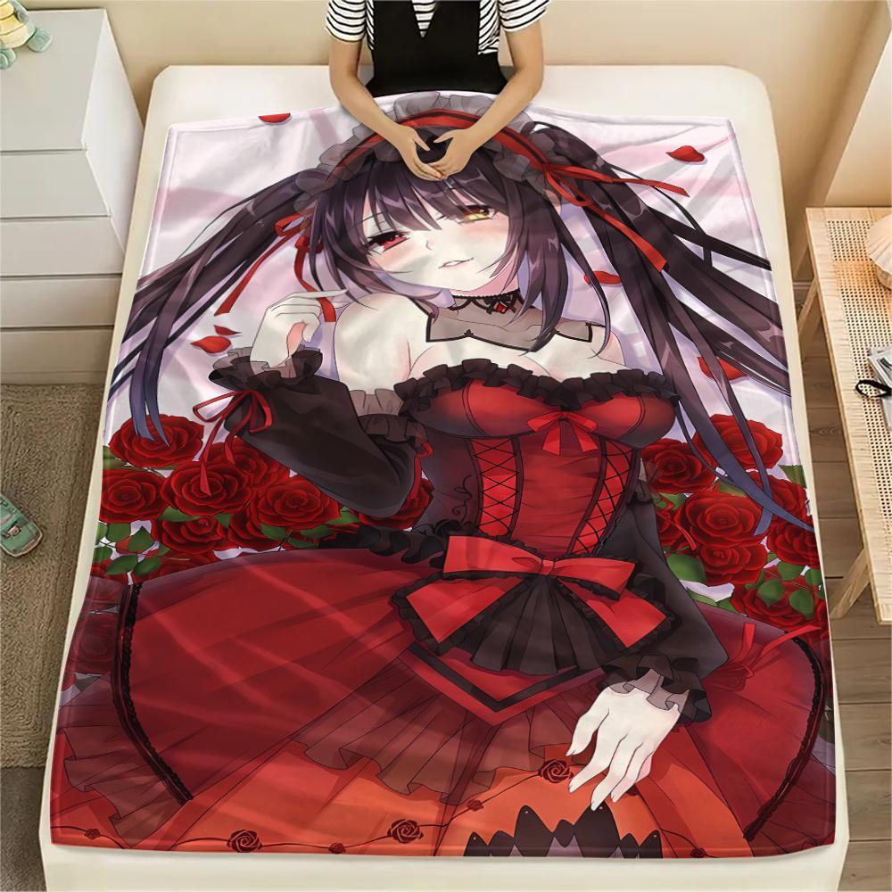 1PC Kurumi Print Flannel Blanket, High Quality All Seasons, Home Decor, Warmth and Comfort, Perfect for Christmas Gifts