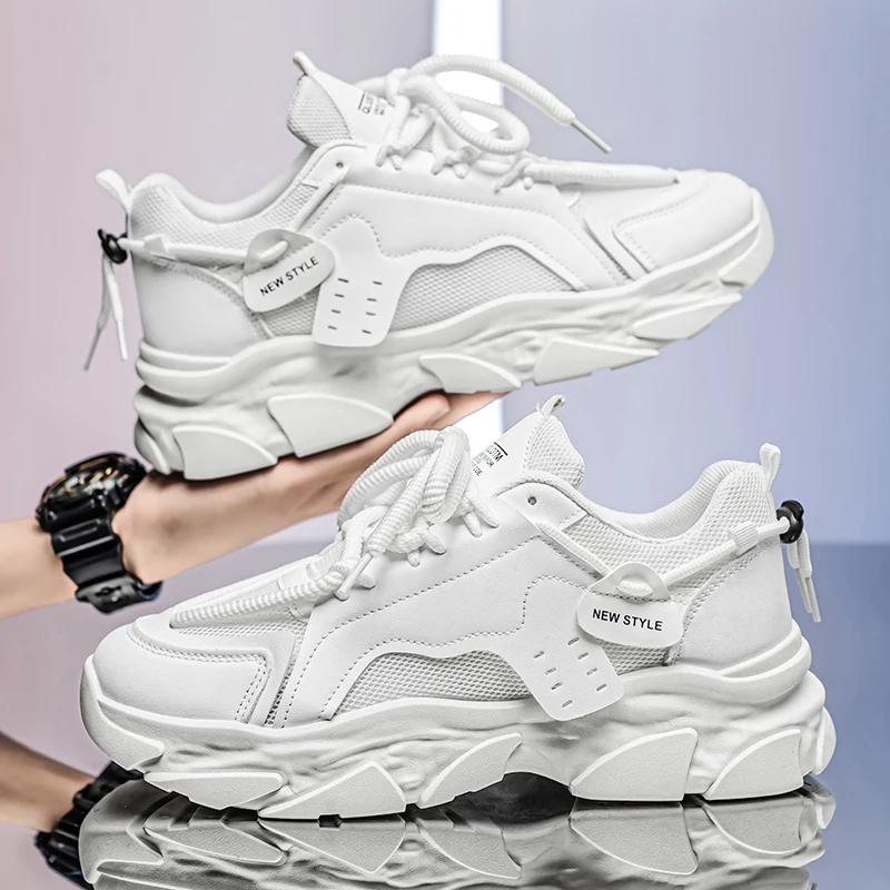 Men's Shoes Breathable Thick Sole Casual Sneakers Outdoor Running Four Seasons New Tennis Men's Soft Sole Comfort Men's Sneakers