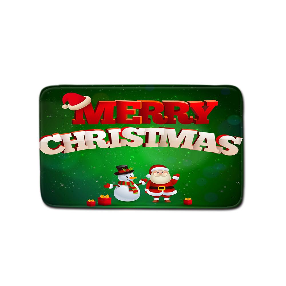 Christmas Shower Curtain Floor Mat Combination Four-Piece Set Bathroom Toilet Carpet Shower Room Mat Foot Mat
