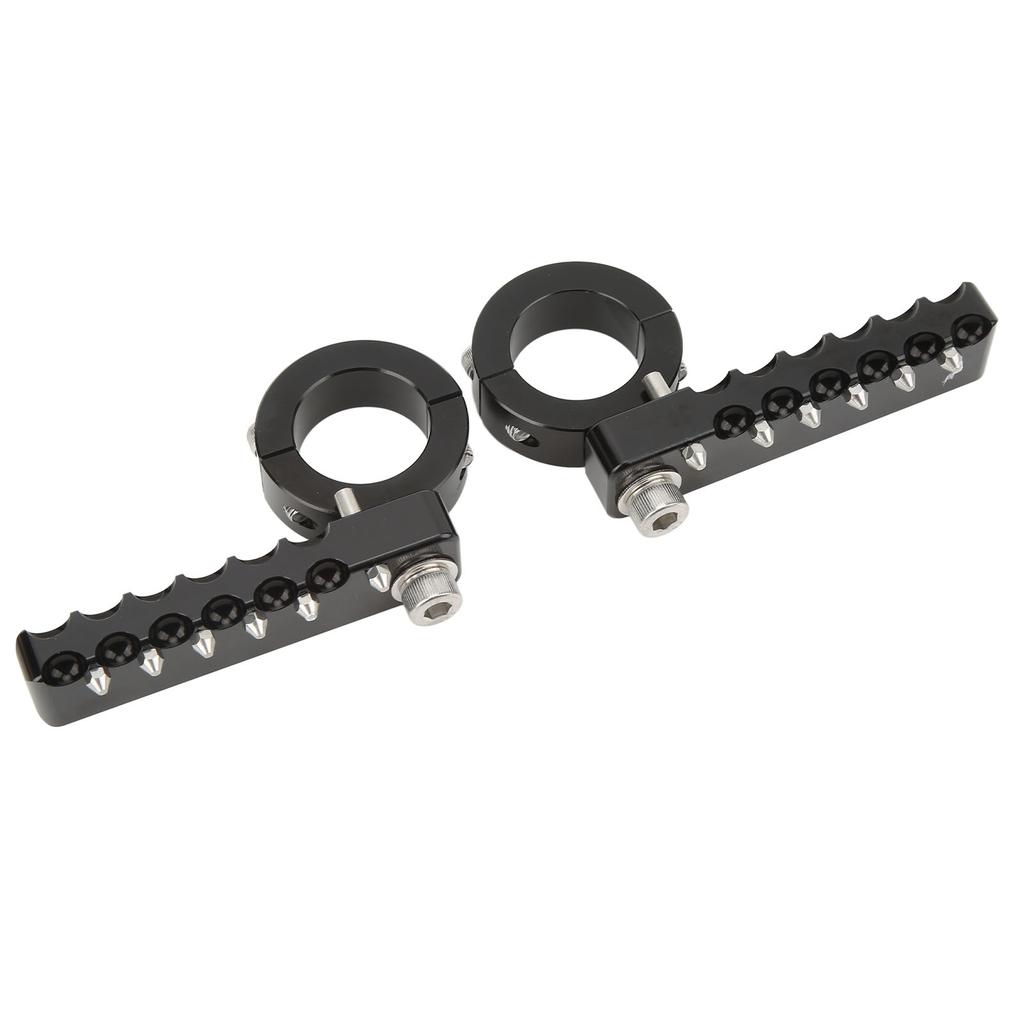Adjustable Highway Foot Pegs CNC Aluminum Footrests with Stainless Steel Teeth Clamps for Motorcycle