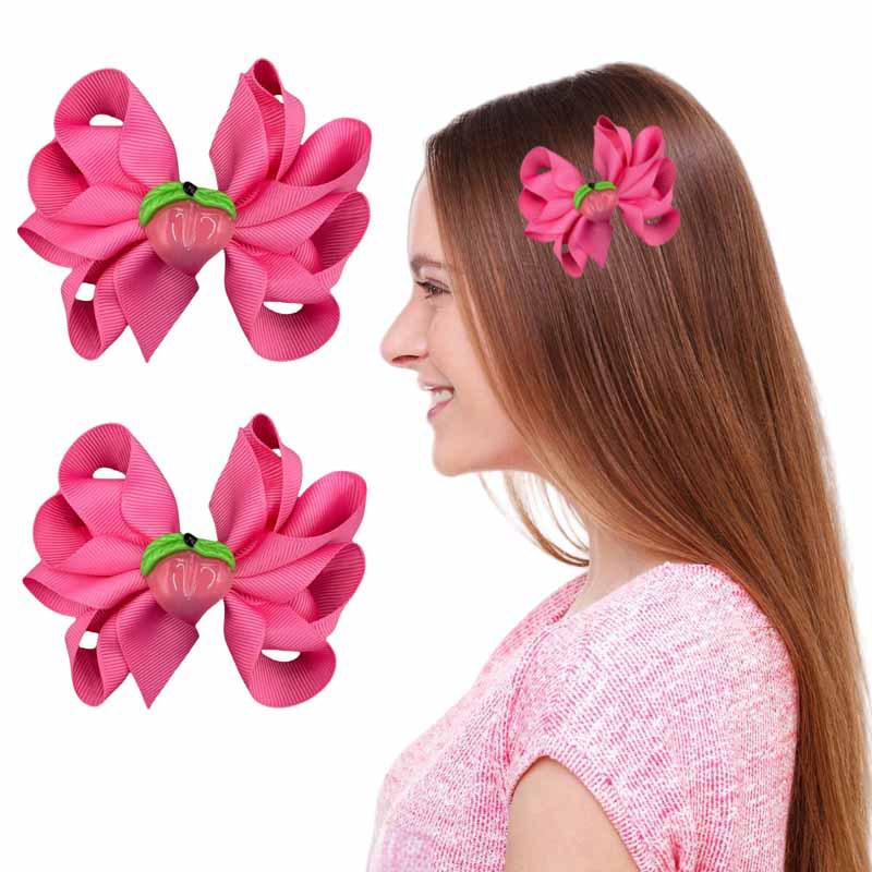European & American Cute Fruit Hair Clips: Strawberry & Pineapple Bow Hair Accessories for Kids
