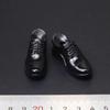 1:6 Scale Men's Round Toe Leather Shoes - Casual/Business Style, Bright Solid Color, Large Head, Model Accessories