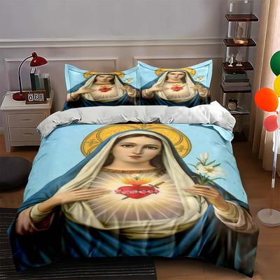 "Religious Icon Imagery" Bedding Duvet Cover Sets Duvet Covers Pillowcases Gifts (1 * Duvet Cover 2 * Pillowcases, Without Duvet Insert)