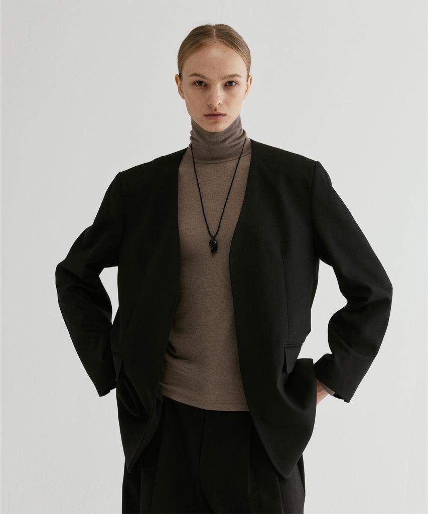 FROMWHERE Long Sleeve Turtleneck Top Beige