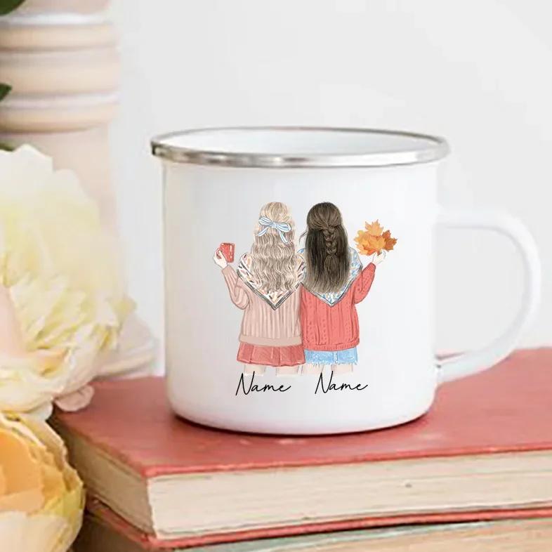 Personalisierte Beste Freundin Tasse Angepasster Name Kaffeetassen Getränke Wein Saft Teetassen Cartoon Mädchen Bedruckte Tasse Geschenke für Freunde