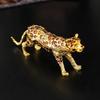 Pengaleopard Smyckeskrin Kreativa Leopardhemsprydnader VardagsrumsbordDekorationer Fällring Örhängen Förvaring