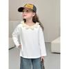 Brand 2026 Spring Girls' Pure Cotton T-Shirt Base Layer Baby Clothing Children's Stylish Lycra Cotton Long-Sleeve Top