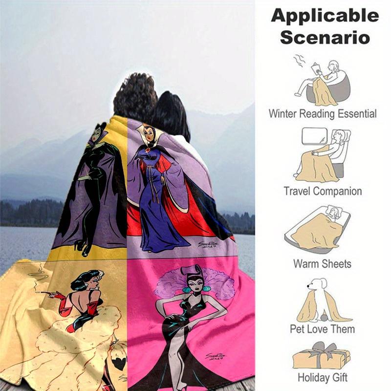 1 pezzo Disney Cattivi Malefica Regina Cattiva Crudelia De Mon La Bella Addormentata Coperta Decorativa per la Casa Perfetta per Divano, Letto, Viaggio