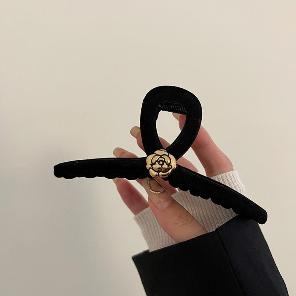 Camellia Flower Double-sided Plush Hair Clip