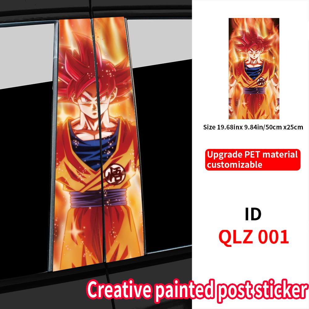 Anime Son Goku Car Stickers Car B-pillar Vinyl Decals Waterproof Auto Center Pillar Sticker Cover Scratches Vehicle Decor Decal