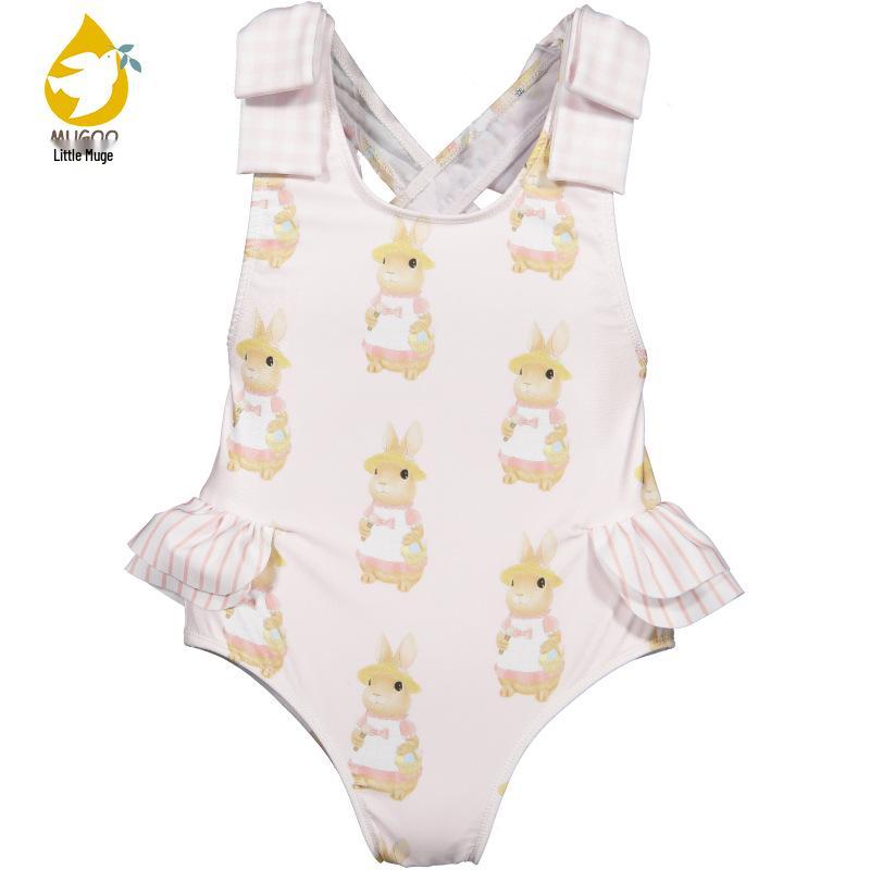 2025 Rabbit Beach One-Piece Swimsuit for Kids: Summer Swimwear for Boys & Girls
