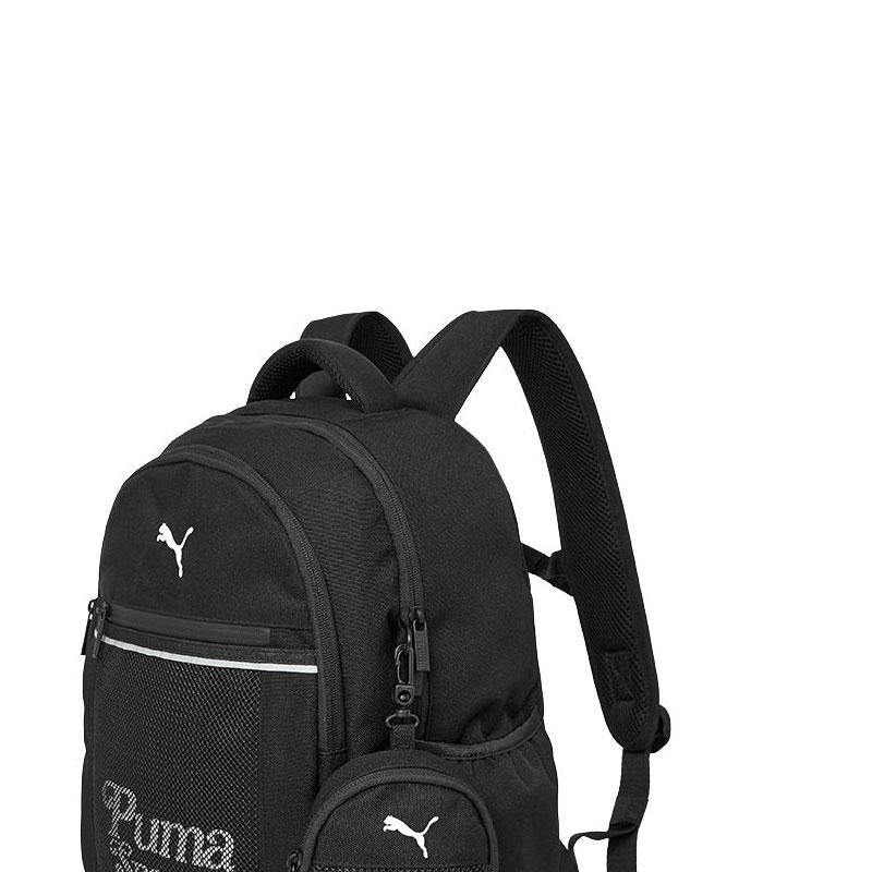 Puma Double-Headed Zipper Logo Casual Fabric Backpack Regular Kids Kids backpack Black 353324166202-90001