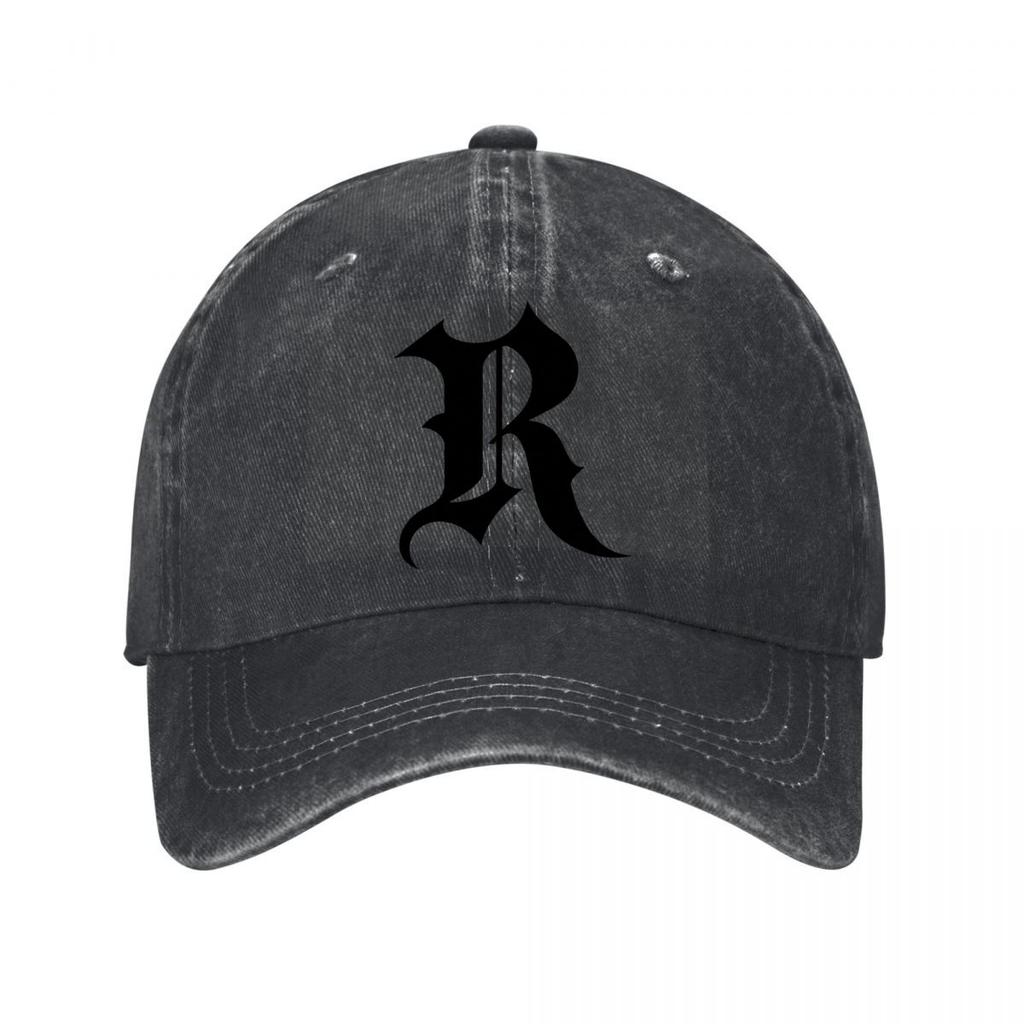 Gothic Monogram Letter R Emblem New Vintage Washed Cotton Baseball Cap Sun Hats