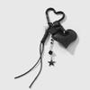 Vintage Leather Keychain Handmade Heart Braided Rope Mirror Charm DIY Accessory Sturdy Leather Key Holder
