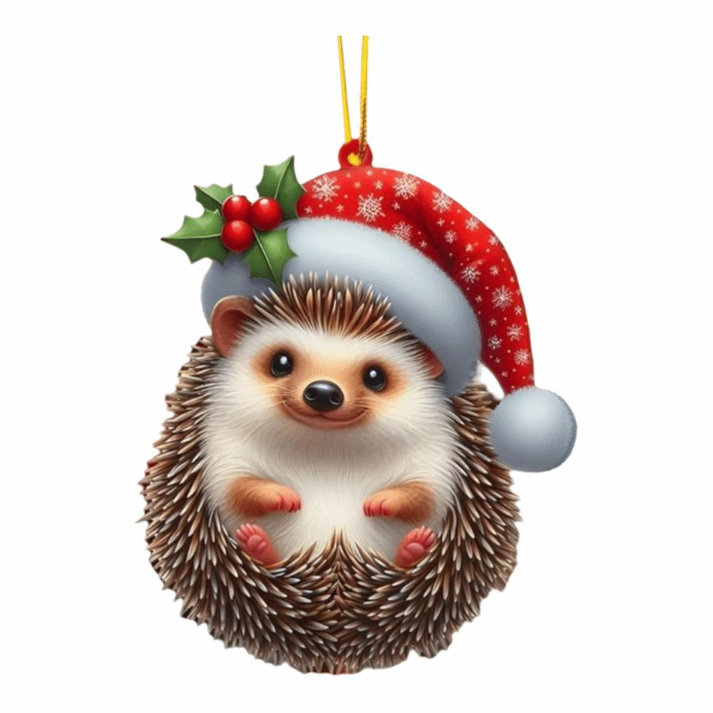 Acryl Weihnachtsanhänger Tierwelt Auto Pferdeanhänger Weihnachtsbaum Hängende Dekoration Neujahrsgeschenk