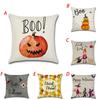 Luxurious Halloween Pillow Case For Sofa And Home Decoration With Pumpkin Design Linen Throw